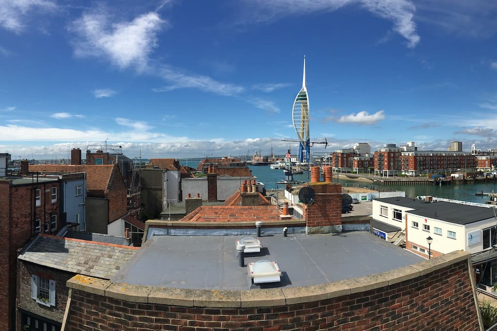 sunny roof terrace in the heart of old portsmouth