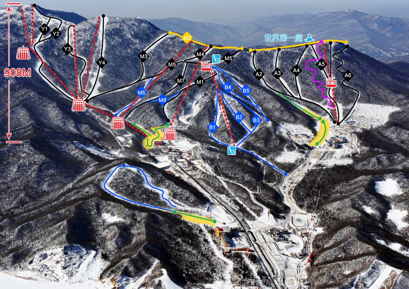 亚布力滑雪场雪道图