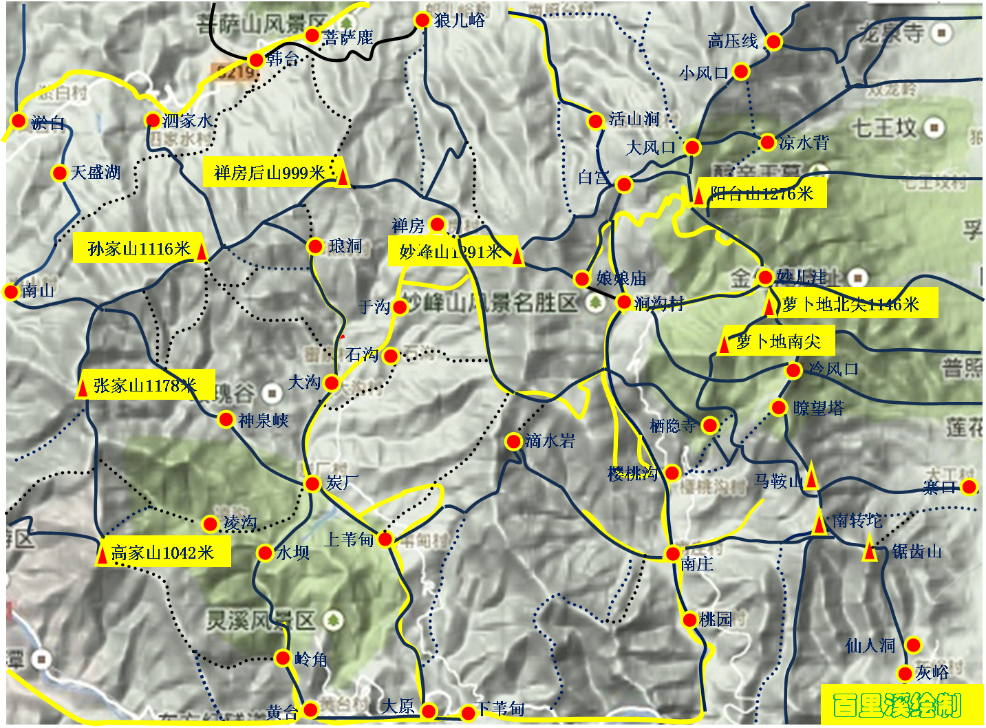 2013-2014年大西山(妙峰山-阳台山-萝卜地-凤凰岭)穿越路线小结