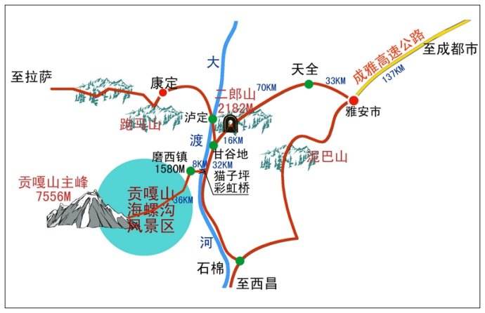 海螺沟的冰川与温泉,藏匿于贡嘎的原始森林中