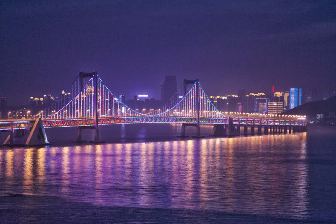 跨海大桥的夜景