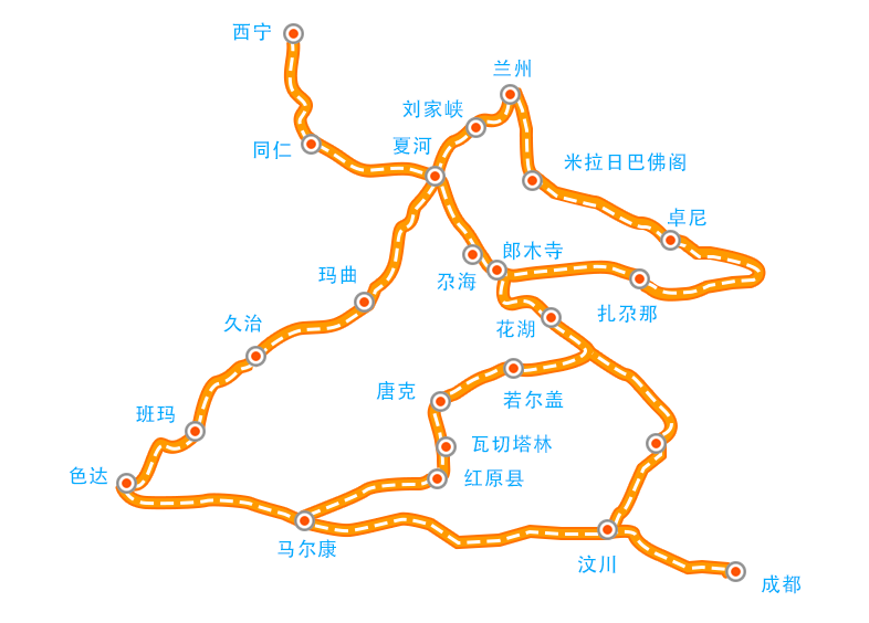 甘南景点路线图