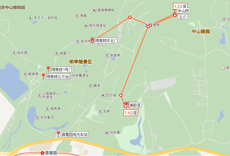 钟山景区只想去中山陵,美龄宫,明孝陵,如何安排路线不