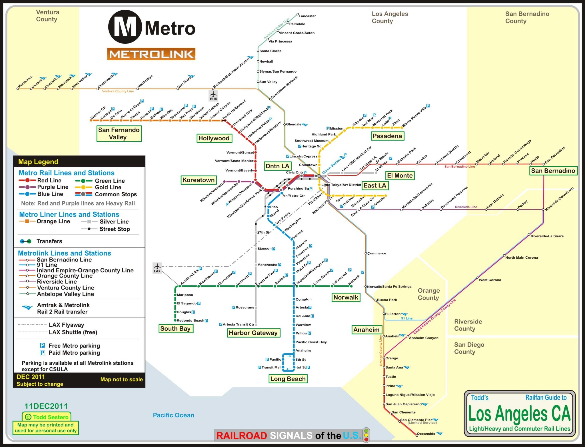 以下是 洛杉矶 地铁线路图