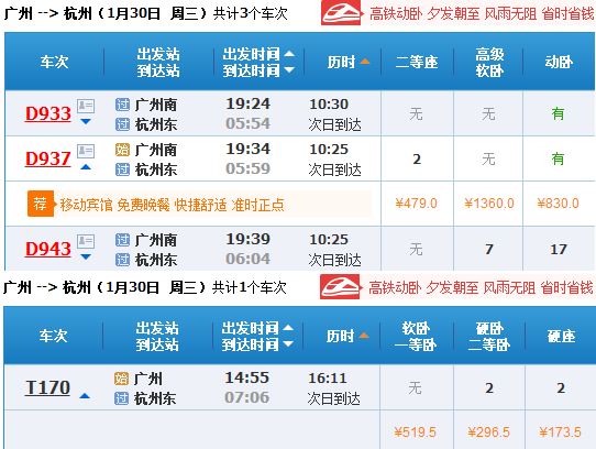 请问广州到杭州是建议坐动车还是普通火车?普