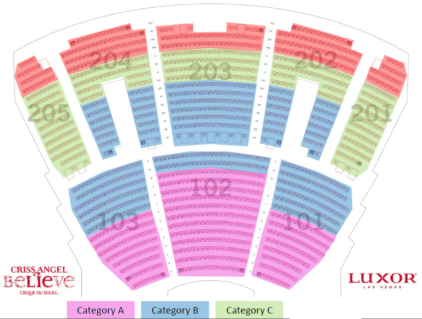 Criss Angel Theatre Seating Chart