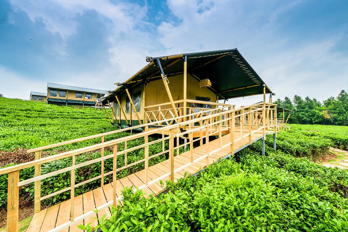 常州茅山宝盛园房车帐篷露营基地2天1晚自驾(茶田帐篷家庭房 双早