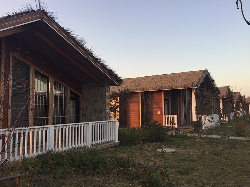 自驾专属·唐山月坨岛望海庐小木屋一晚住宿套餐(含双早 双人月坨岛