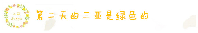DAY2 第二天的三亚是绿色的 DAY2 第二天的三亚是绿色的