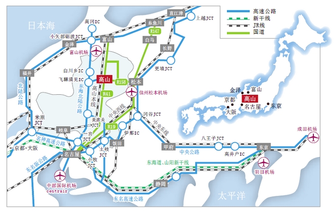 日本岐阜县的详细地图图片